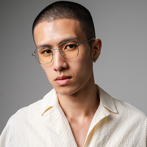 Lenskart Silver Full Rim Geometric left side