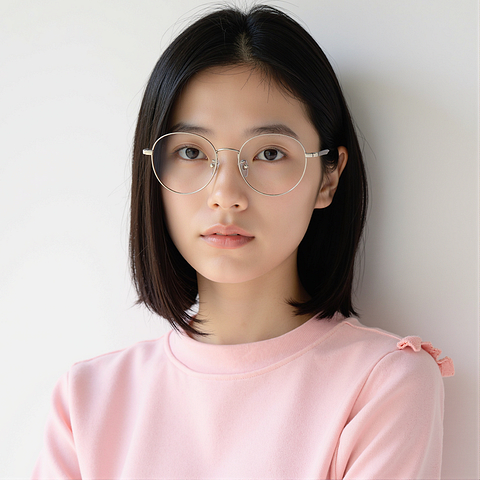 Lenskart Silver Full Rim Round left side