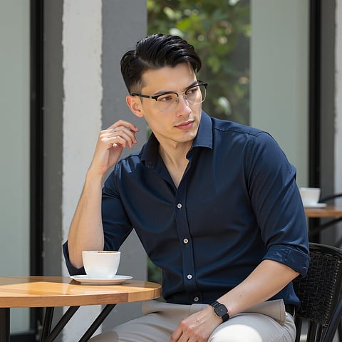 Lenskart Silver Full Rim Square left side