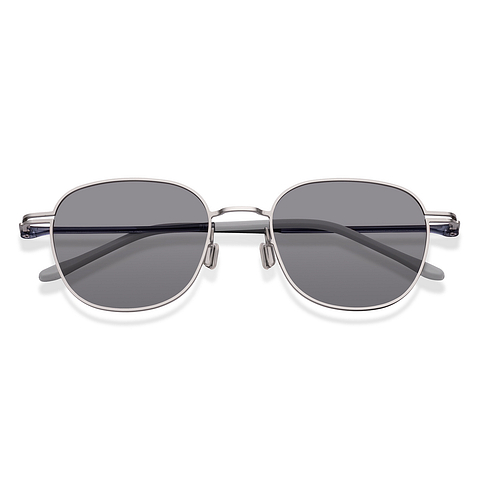 Lenskart STUDIO Silver Full Rim Geometric left side