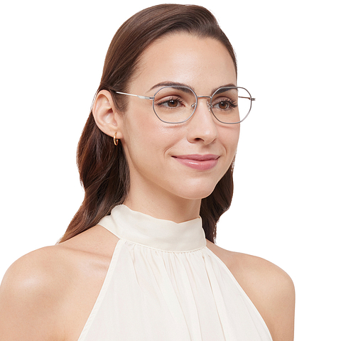 Lenskart Air Online Silver Full Rim Geometric left side