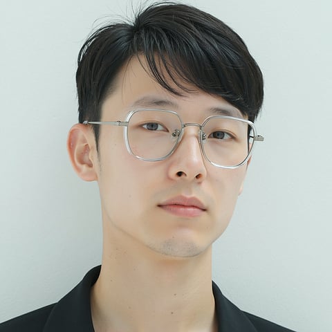 Lenskart Air Silver Full Rim Geometric left side