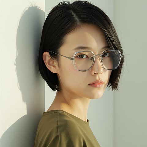 Lenskart Air Silver Full Rim Geometric right side