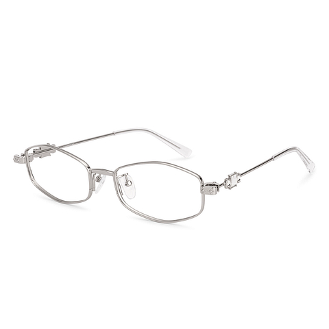 Lenskart STUDIO Silver Full Rim Geometric right side