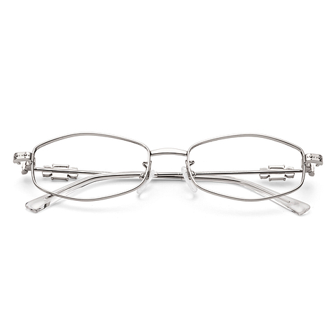 Lenskart STUDIO Silver Full Rim Geometric left side