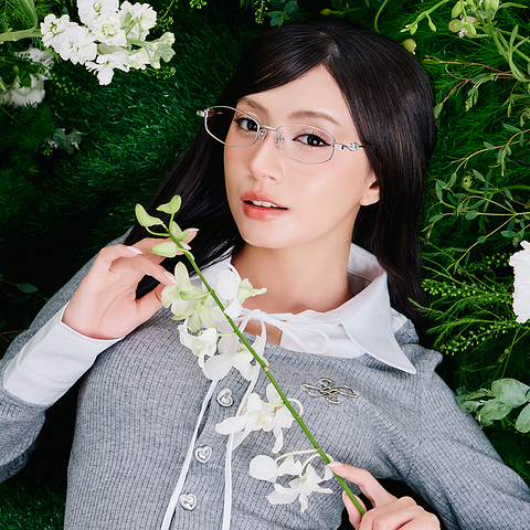 Lenskart STUDIO Silver Full Rim Geometric left side