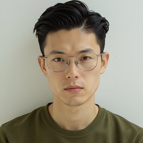 Lenskart Silver Full Rim Hexagonal left side