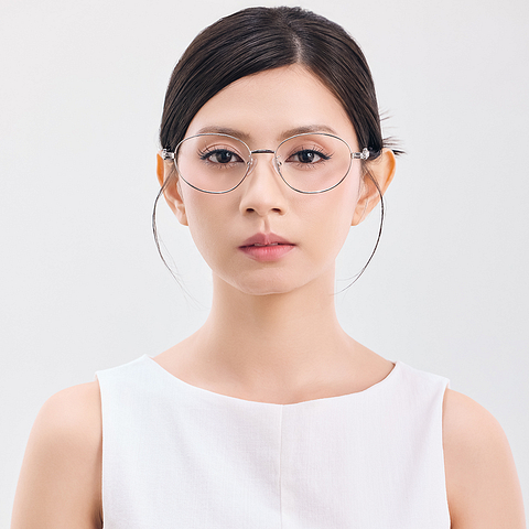 Lenskart STUDIO Silver Full Rim Oval left side
