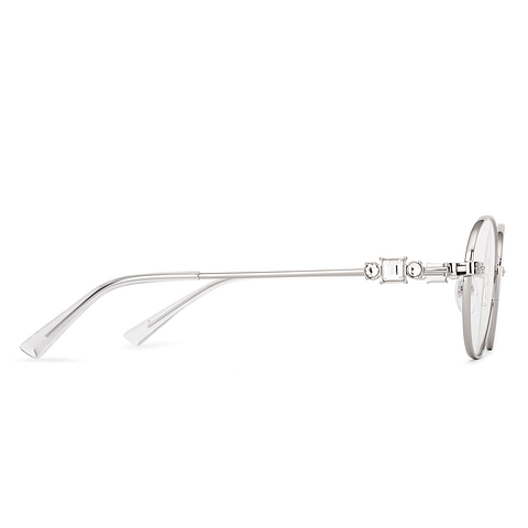Lenskart STUDIO Silver Full Rim Oval left side