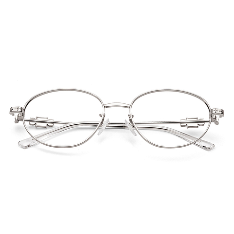 Lenskart STUDIO Silver Full Rim Oval left side