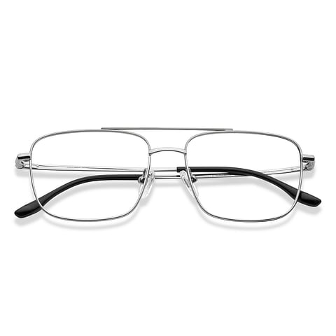 Lenskart Air Silver Full Rim Square left side