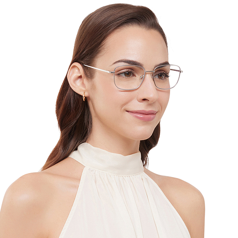 Lenskart Air Online Silver Full Rim Square right side