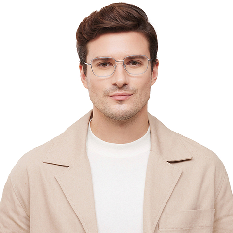 Lenskart Air Online Silver Full Rim Square left side