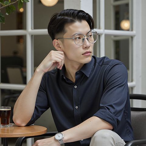 Lenskart Silver Full Rim Square left side