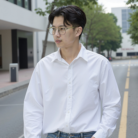 Lenskart Silver Full Rim Geometric left side
