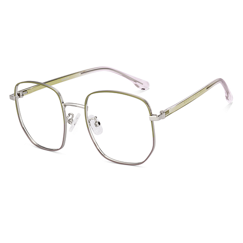 Lenskart Silver Full Rim Geometric left side