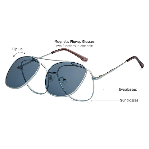 Lenskart Air Silver Full Rim Aviator left side