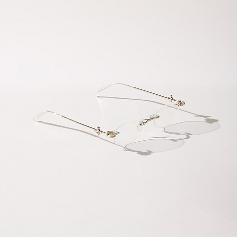 Lenskart STUDIO Silver Rimless Geometric left side