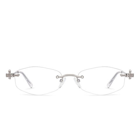 Lenskart STUDIO Silver Rimless Geometric right side