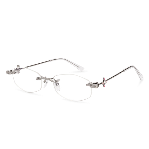 Lenskart STUDIO Silver Rimless Geometric left side