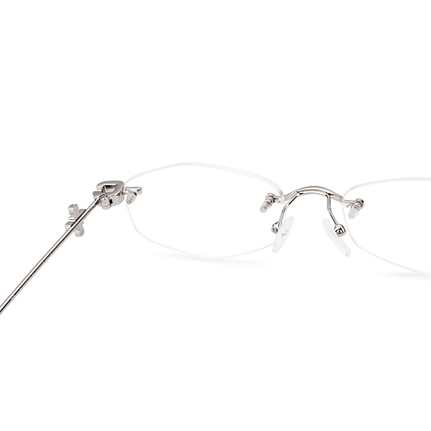 Lenskart STUDIO Silver Rimless Geometric left side