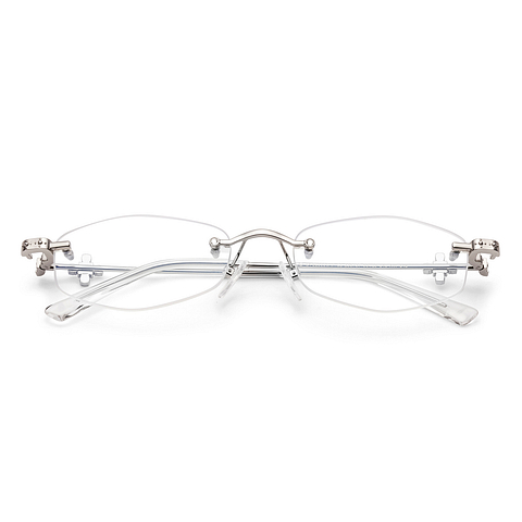 Lenskart STUDIO Silver Rimless Geometric right side