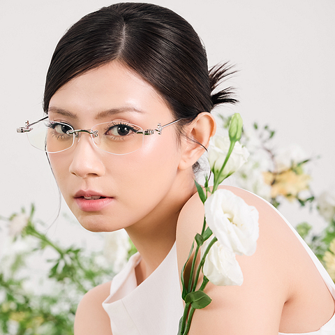 Lenskart STUDIO Silver Rimless Geometric right side