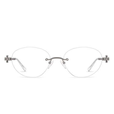 Lenskart STUDIO Silver Rimless Oval right side
