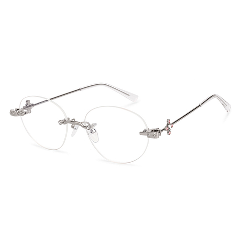 Lenskart STUDIO Silver Rimless Oval right side