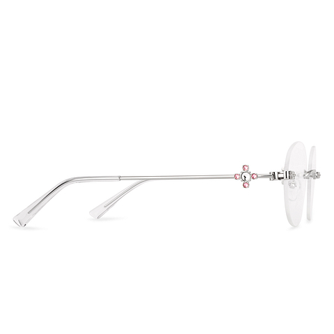 Lenskart STUDIO Silver Rimless Oval left side