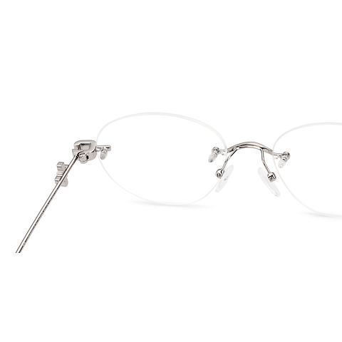 Lenskart STUDIO Silver Rimless Oval right side