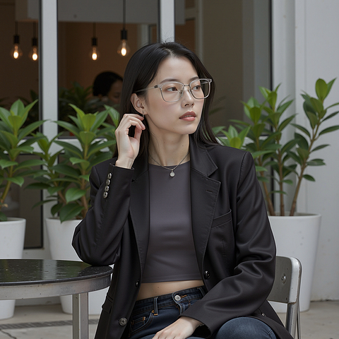 Lenskart Air Online Silver Full Rim Square right side