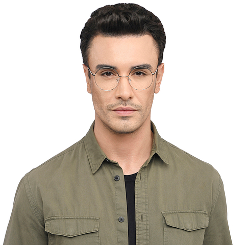 Lenskart Silver Full Rim Round left side