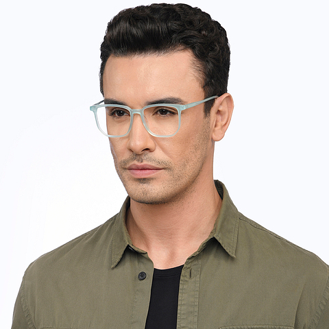 Lenskart Sky Blue Full Rim Square left side