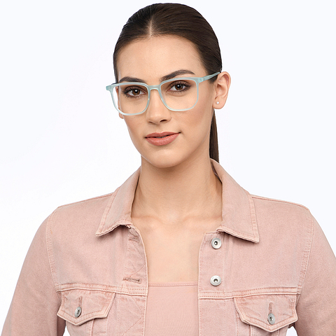 Lenskart Sky Blue Full Rim Square left side