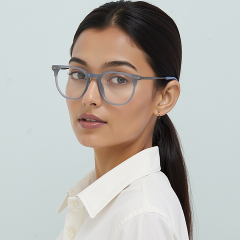 Lenskart Air Blue Transparent Full Rim Square left side Lenskart Air Blue Transparent Full Rim Square left side