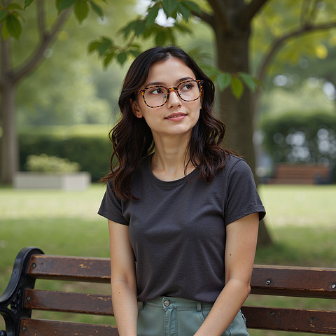 Lenskart Air LA Tortoise Full Rim Square right side