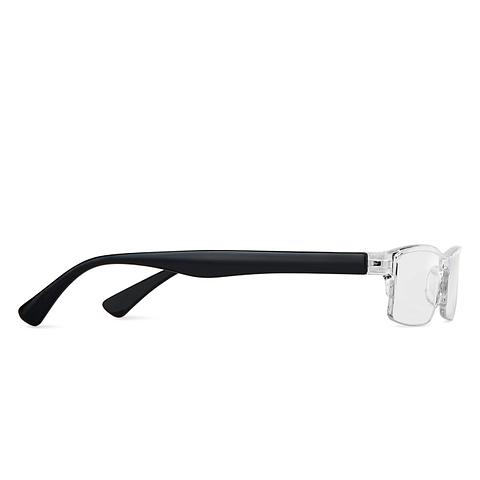 LENSKART BLU READERS Transparent Black Half Rim Rectangle LENSKART BLU READERS LP E13968 Only for 1 5 Prefitted Powers left side
