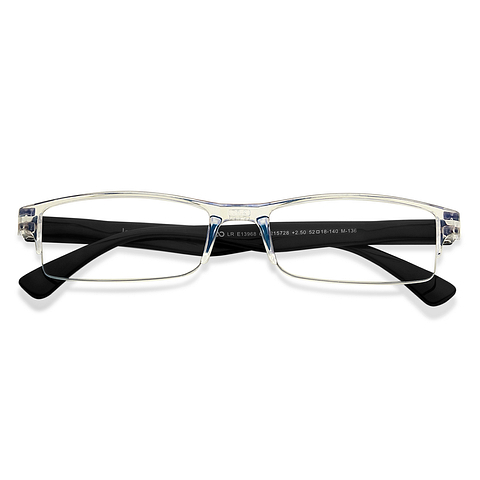 Buy Transparent Navy Blue Half Rim Rectangle LENSKART BLU READERS