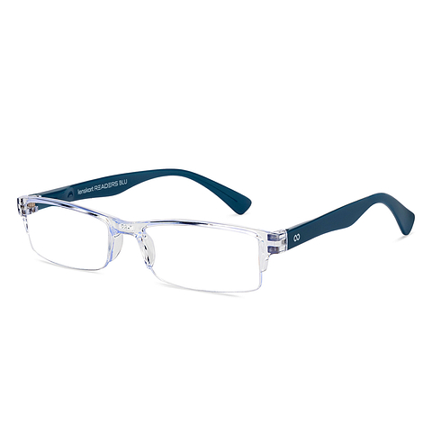 LENSKART BLU READERS Transparent Navy Blue Half Rim Rectangle LENSKART BLU READERS LR E13968 Only for 1 25 Prefitted Powers left side LENSKART BLU READERS Transparent Navy Blue Half Rim Rectangle LENSKART BLU READERS LR E13968 Only for 1 25 Prefitted Powers left side