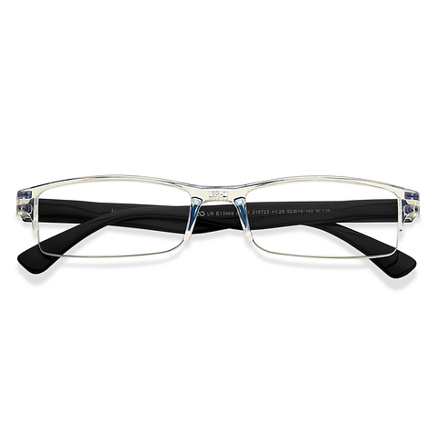 LENSKART BLU READERS Transparent Navy Blue Half Rim Rectangle LENSKART BLU READERS LR E13968 Only for 1 25 Prefitted Powers left side LENSKART BLU READERS Transparent Navy Blue Half Rim Rectangle LENSKART BLU READERS LR E13968 Only for 1 25 Prefitted Powers left side