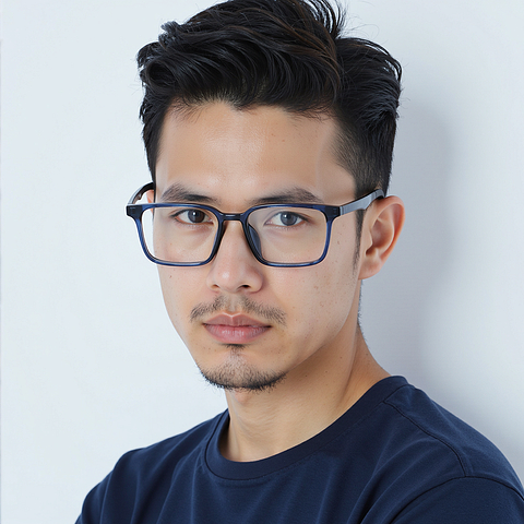 Lenskart Air Blue Transparent Full Rim Square right side