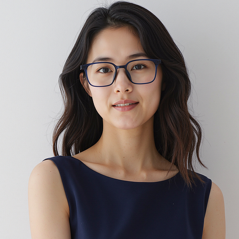 Lenskart Air Blue Transparent Full Rim Square left side