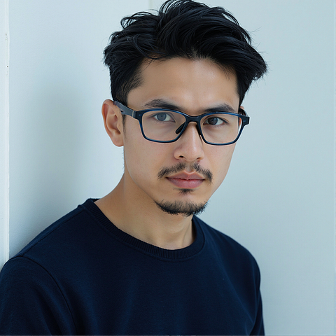 Lenskart Blue Transparent Full Rim Rectangle right side