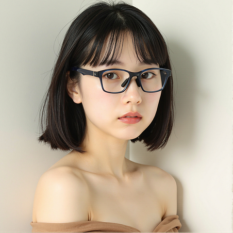 Lenskart Blue Transparent Full Rim Rectangle left side