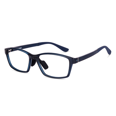 Lenskart Blue Transparent Full Rim Rectangle left side