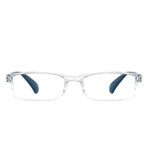 LENSKART BLU READERS Transparent Blue Half Rim Rectangle LENSKART BLU READERS LR E13968-C3-A Reading Eyeglass  Only For  2 Power left side