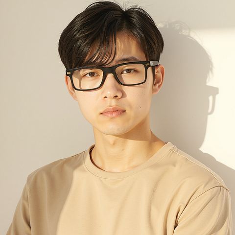 Lenskart Gray Transparent Full Rim Square left side