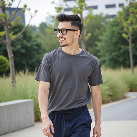 Lenskart Gray Transparent Full Rim Square left side
