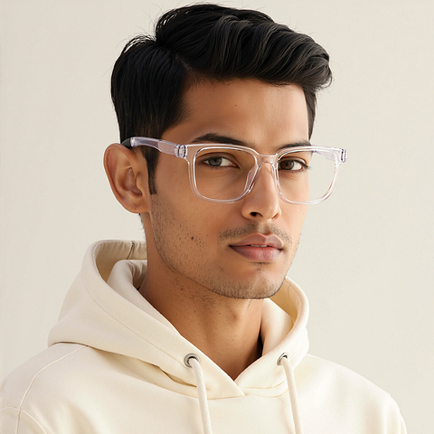 Lenskart Air Transparent Full Rim Square left side